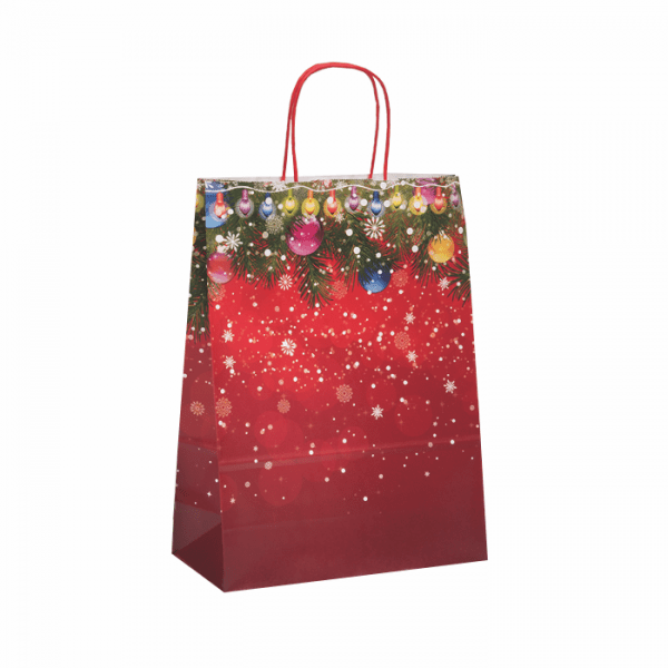 Vianočná papierová taška Dekor